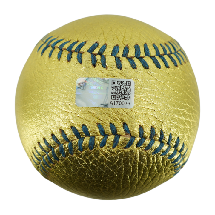 Mariano Rivera New York Yankees Autographed Inscribed Hand Stitched Gold Baseball LE of 42 (CX Auth)