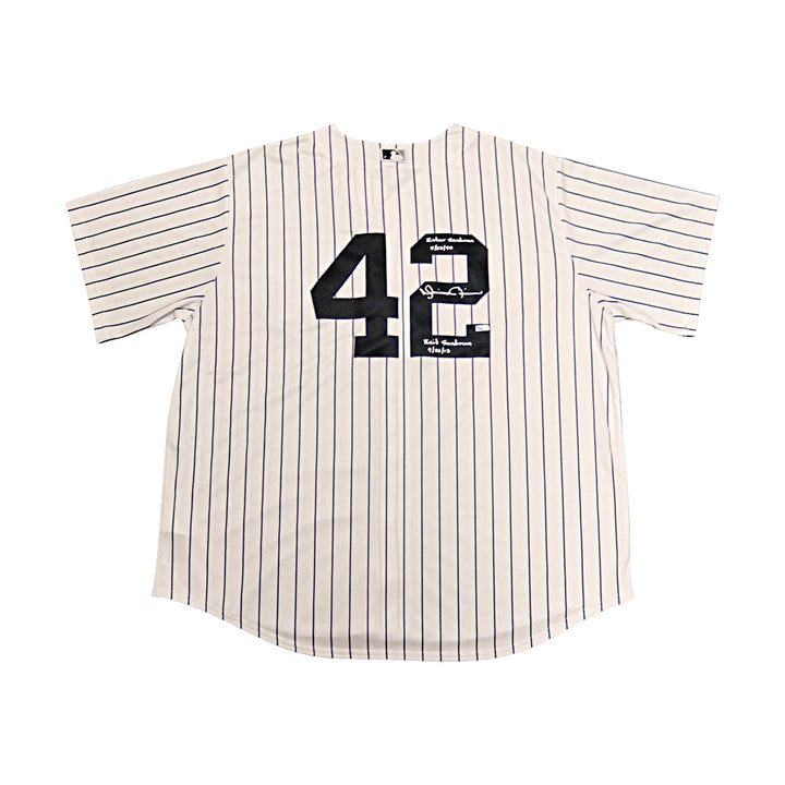 Mariano Rivera New York Yankees Autographed Signed Inscribed "Enter Sandman 5/23/95, Exit Sandman 9/26/13" Nike Replica Jersey (CX Auth)