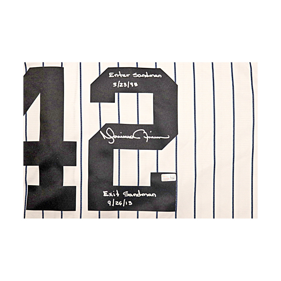 Mariano Rivera New York Yankees Autographed Signed Inscribed "Enter Sandman 5/23/95, Exit Sandman 9/26/13" Nike Replica Jersey (CX Auth)