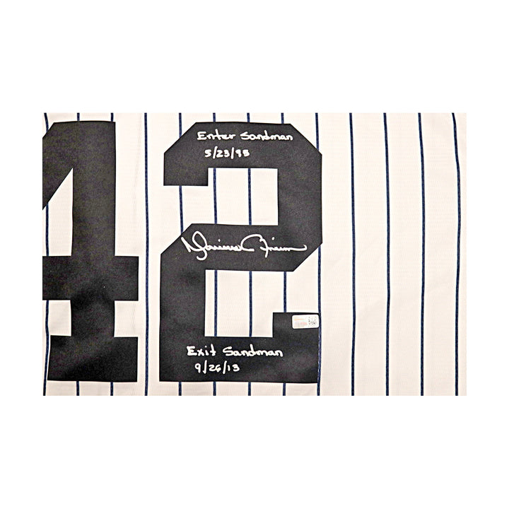 Mariano Rivera New York Yankees Autographed Signed Inscribed "Enter Sandman 5/23/95, Exit Sandman 9/26/13" Nike Replica Jersey (CX Auth)