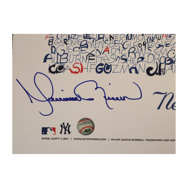 Mariano Rivera New York Yankees Autographed Signed Mounted 16"x20" Art of Words