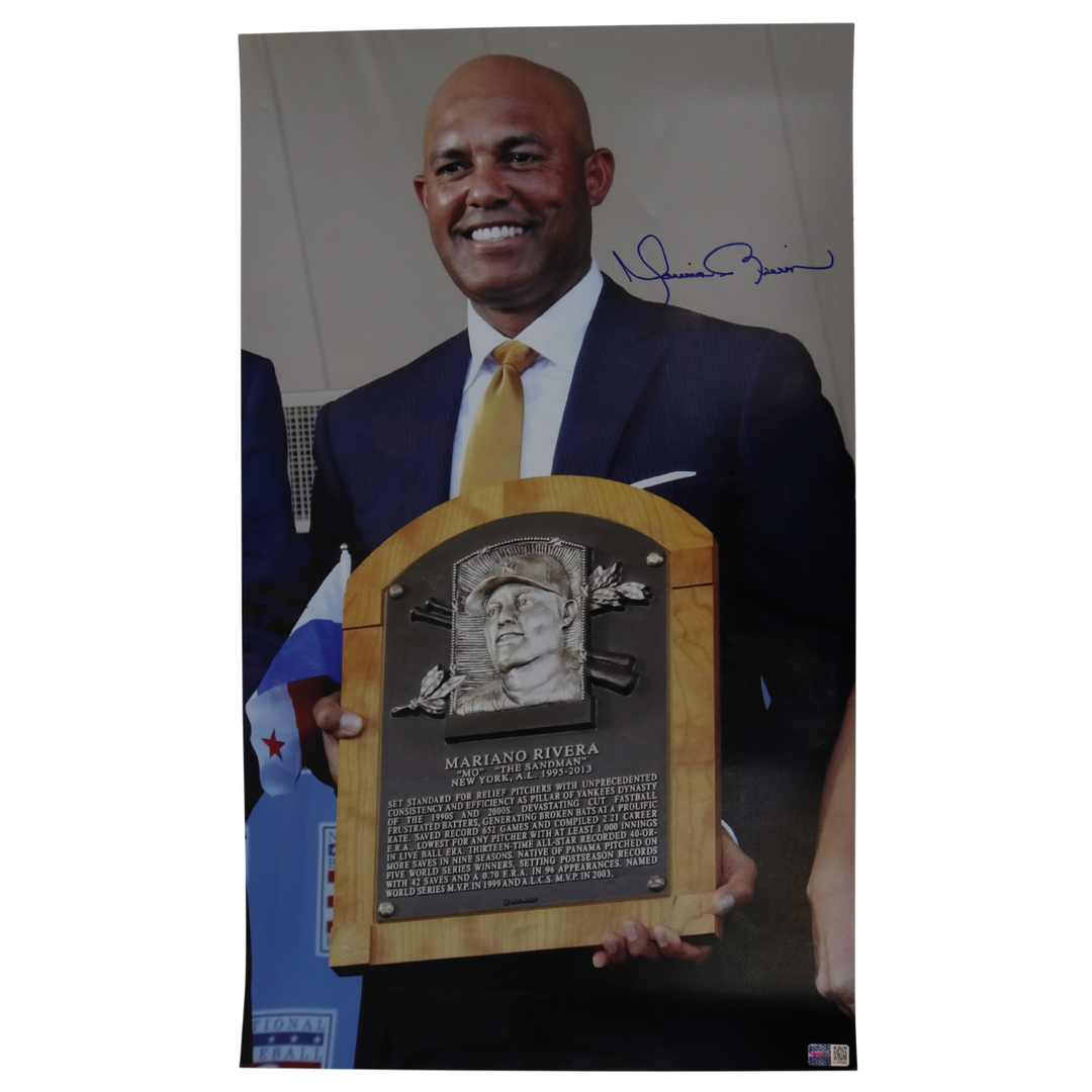 Mariano Rivera New York Yankees Autographed 12x20 HOF Induction Photograph