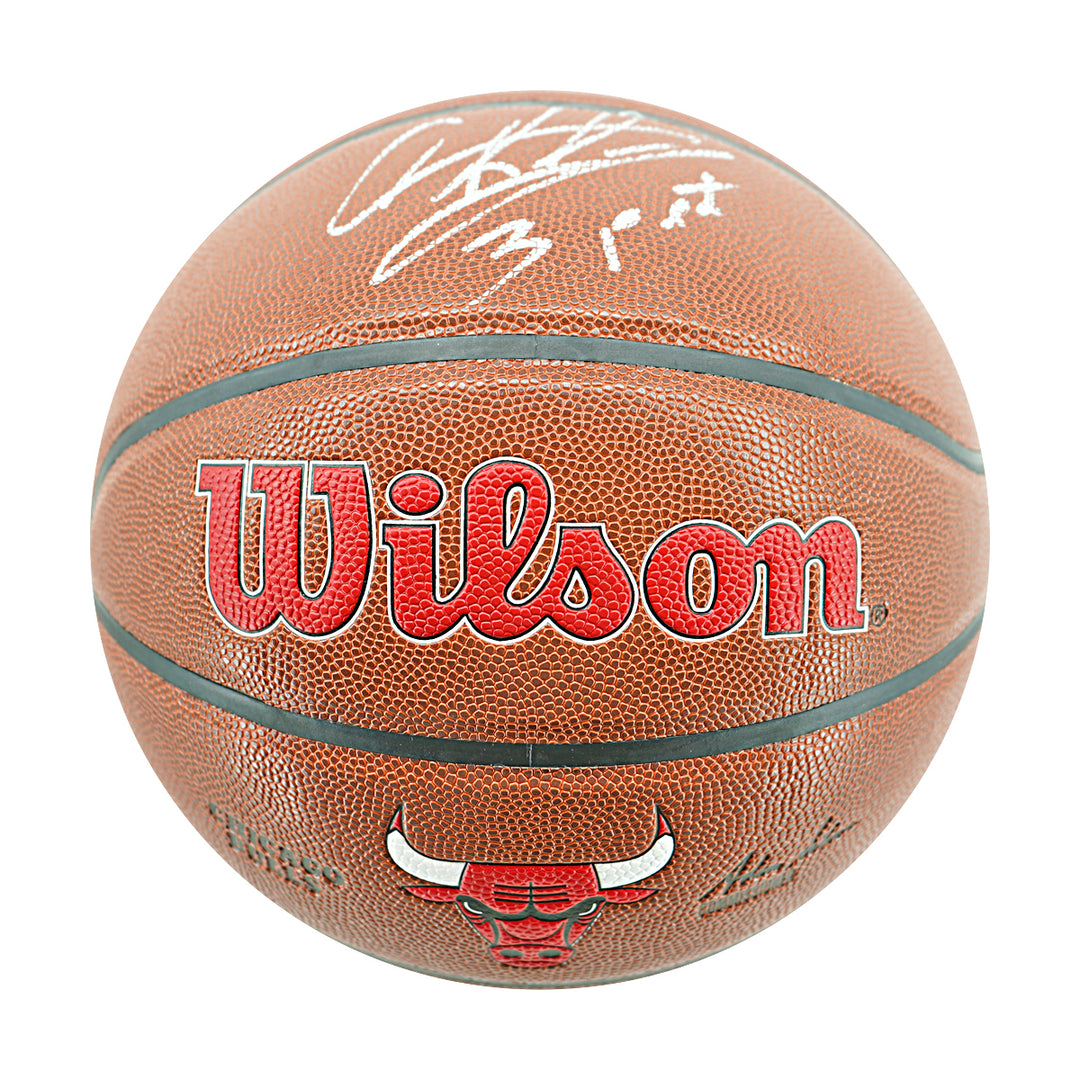 Dennis Rodman Chicago Bulls Autographed Inscribed Wilson Bulls Logo Basketball JSA Holo Only