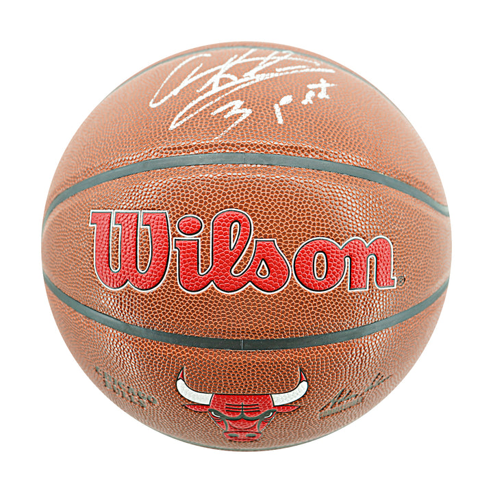 Dennis Rodman Chicago Bulls Autographed Inscribed Wilson Bulls Logo Basketball JSA Holo Only
