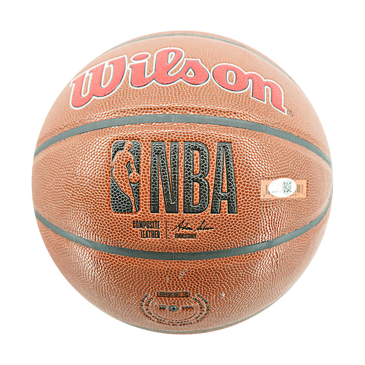 Dennis Rodman Chicago Bulls Autographed Inscribed Wilson Bulls Logo Basketball JSA Holo Only