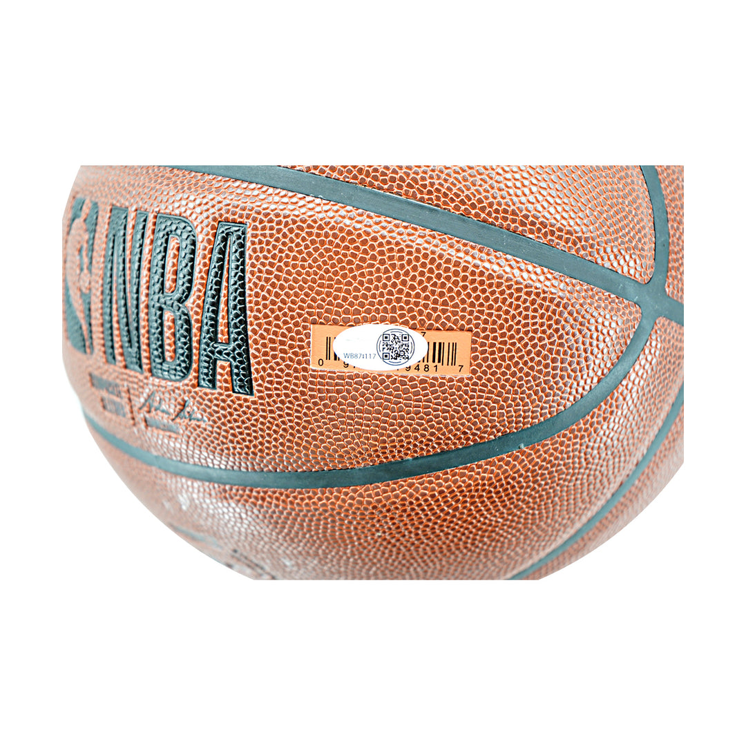 Dennis Rodman Chicago Bulls Autographed Inscribed Wilson Bulls Logo Basketball JSA Holo Only
