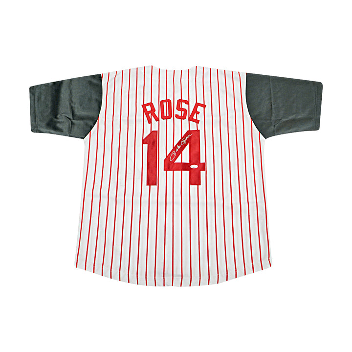 Pete Rose Cinncinati Reds Autographed Custom Jersey JSA COA