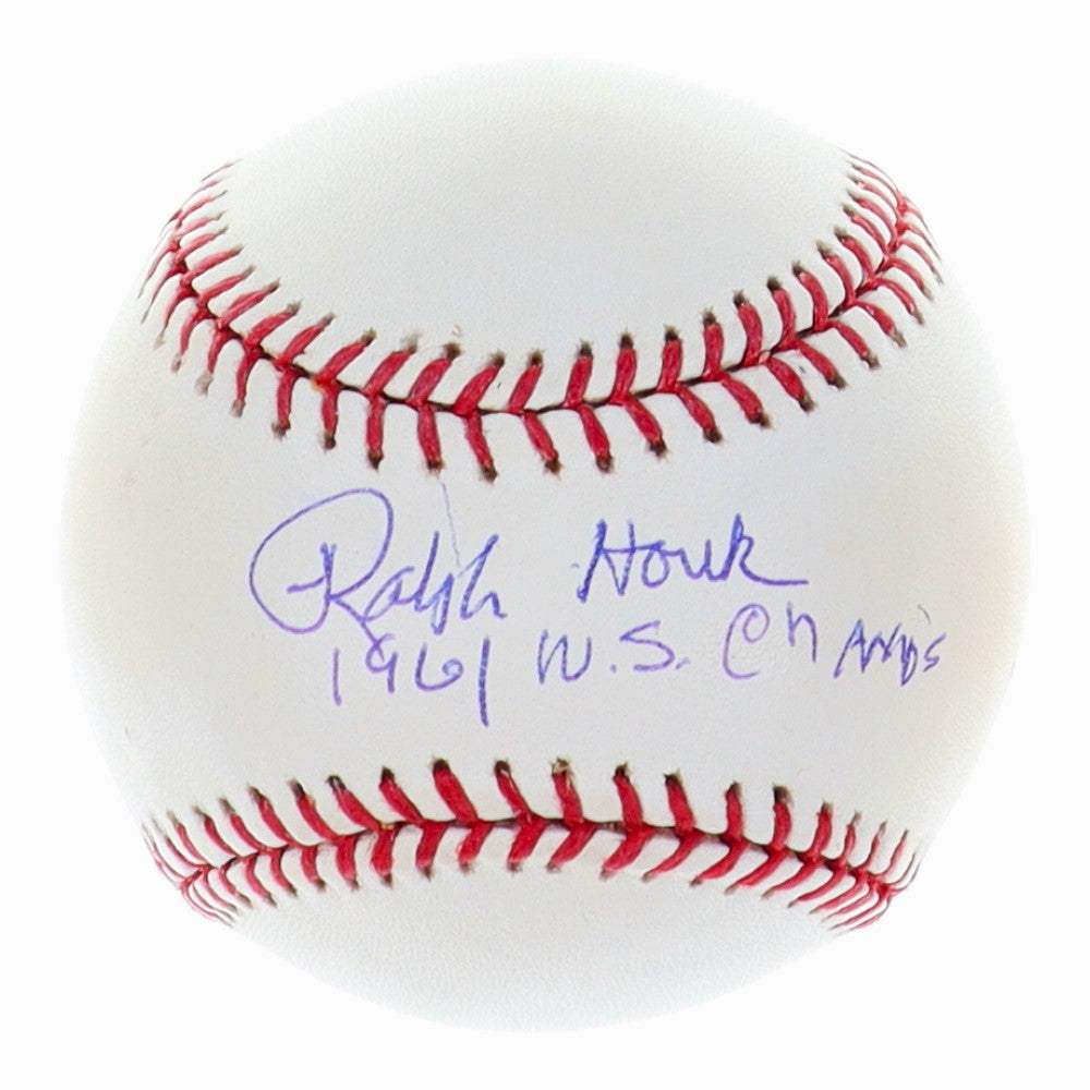 Ralph Houk New York Yankees Manager Signed OML Baseball Inscribed 1961 W.S. Champs (Beckett)