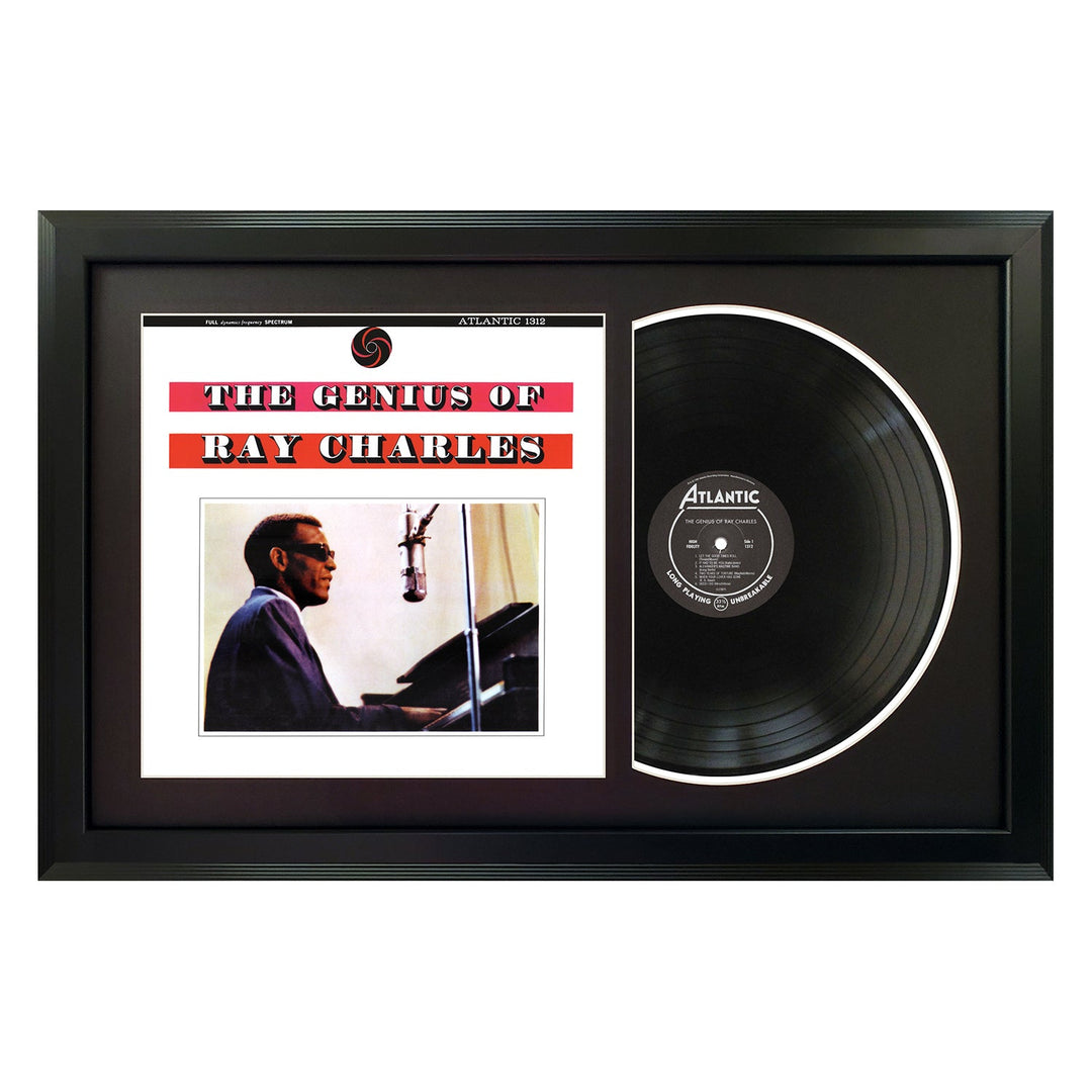 Ray Charles The Genius Of Ray Charles Genuine Vinyl Record & Cover Professionally Framed Display with a Black Mat