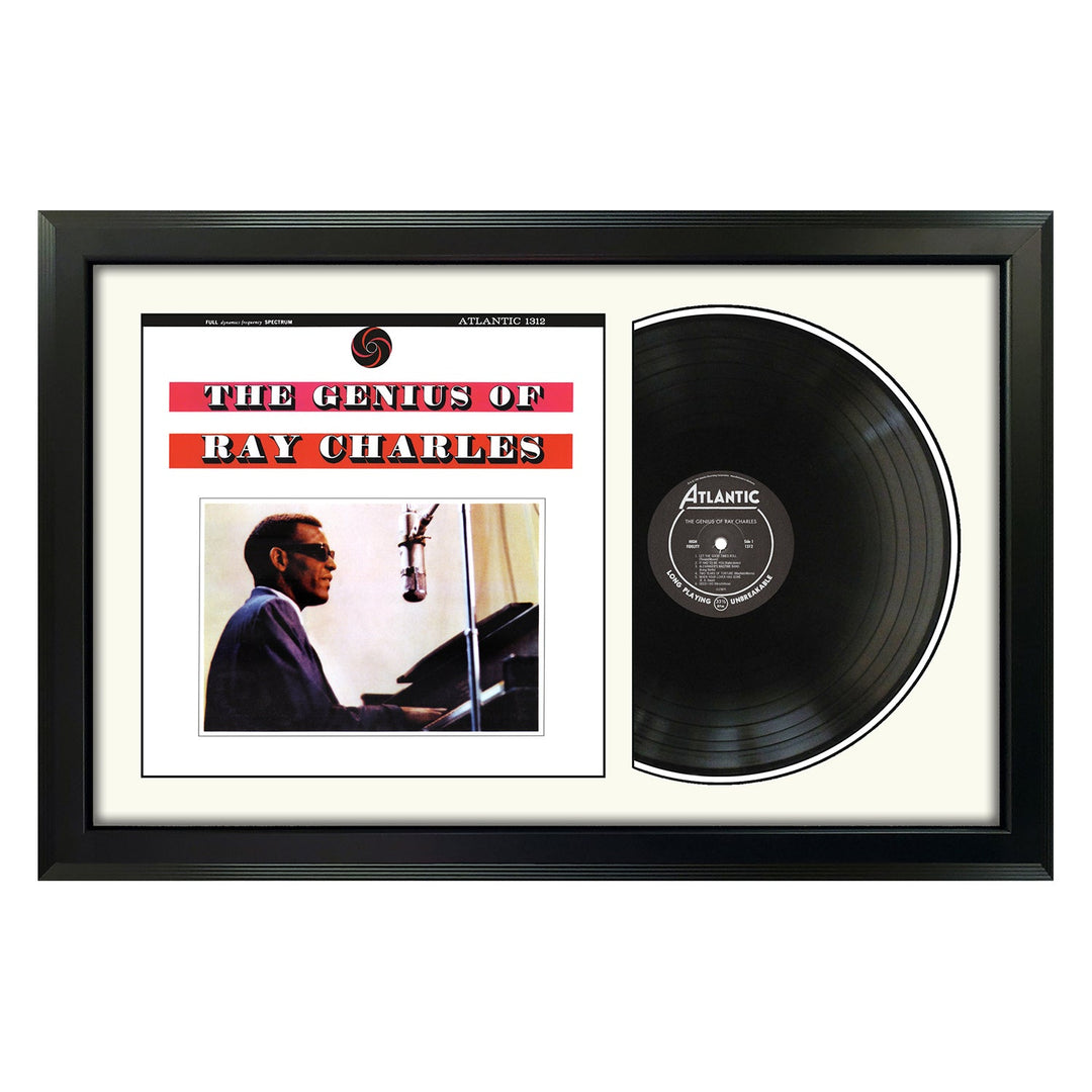 Ray Charles The Genius Of Ray Charles Genuine Vinyl Record & Cover Professionally Framed Display with a White Mat