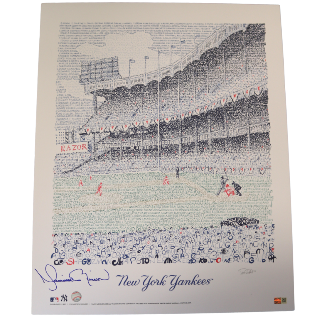 Mariano Rivera New York Yankees Autographed Signed Mounted 16"x20" Art of Words