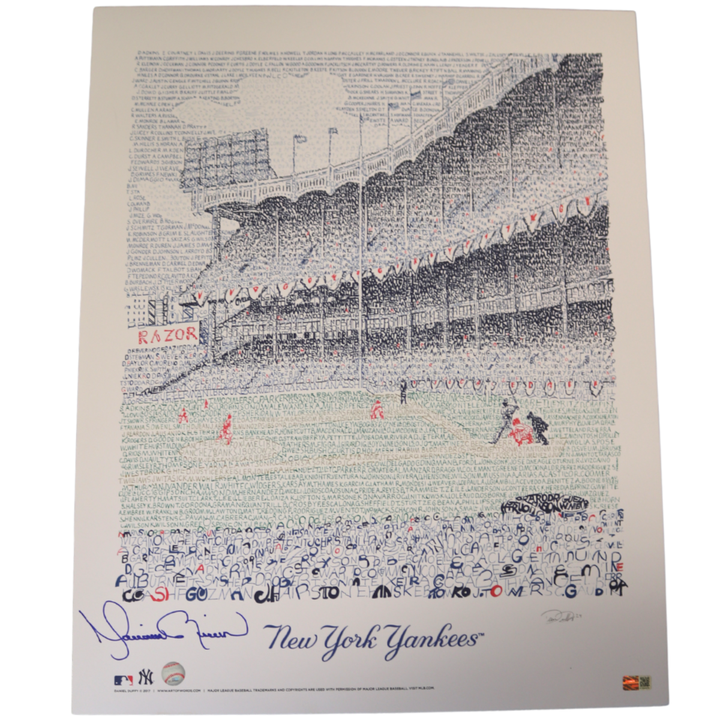 Mariano Rivera New York Yankees Autographed Signed Mounted 16"x20" Art of Words