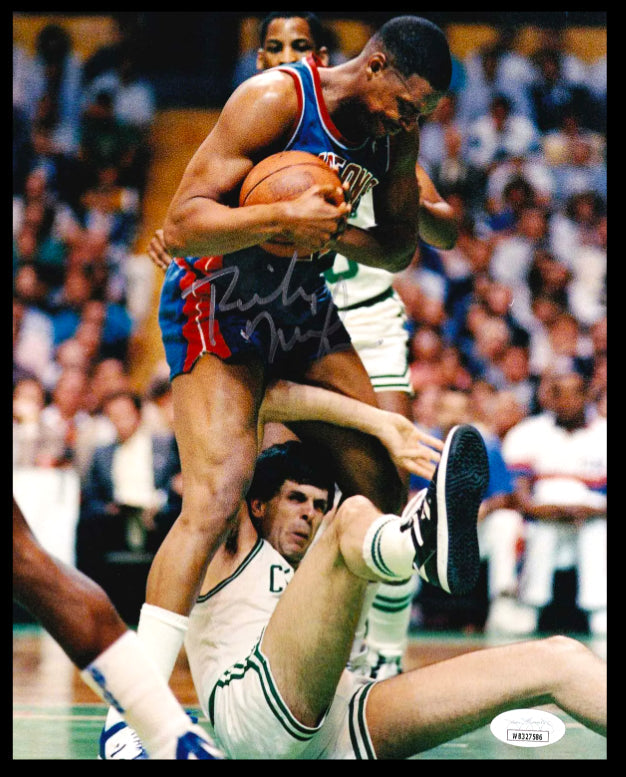 Rick Mahorn Detroit Pistons Signed 8x10 Photo (JSA Witness COA)