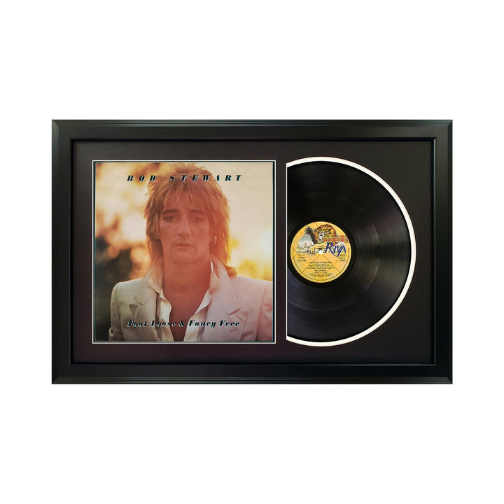 Rod Stewart Foot Lose and Fancy Free Genuine Vinyl Record & Cover Professionally Framed Display with a Black Mat