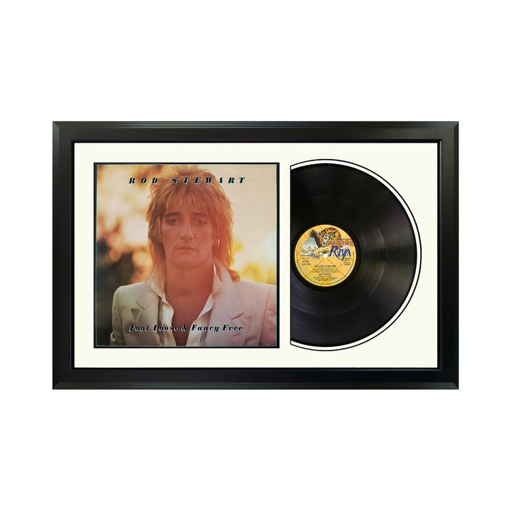 Rod Stewart Foot Lose and Fancy Free Genuine Vinyl Record & Cover Professionally Framed Display with a White Mat