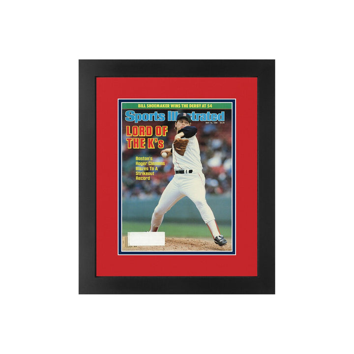 Roger Clemens Boston Red Sox Sports Illustrated Magazine May 12, 1986 Original Issue Professionally Framed 14.25 x 17 and Matted in Team Colors