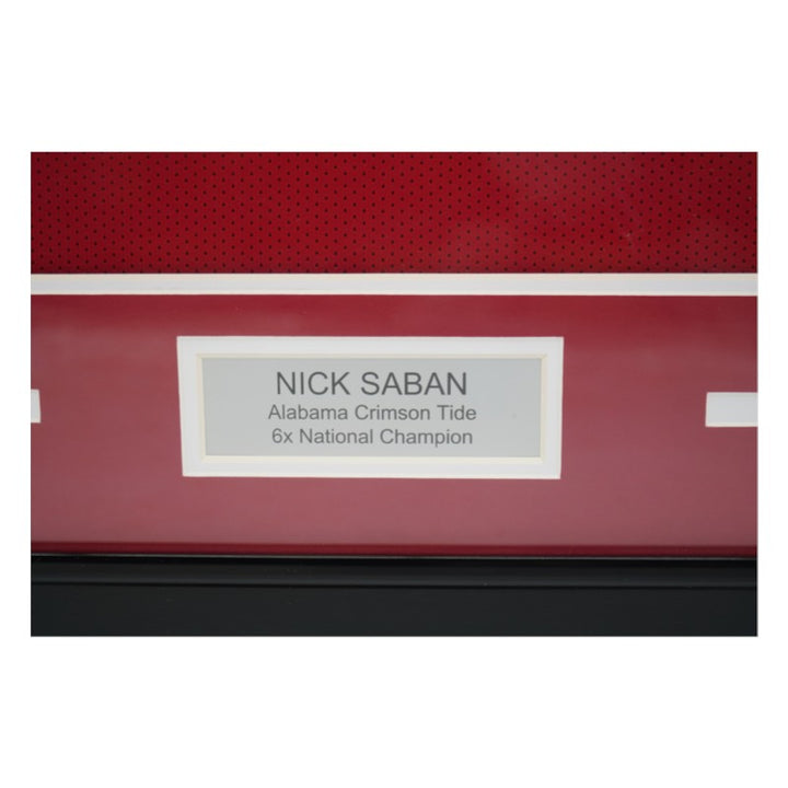 Nick Saban Autographed Alabama Crimson Tide Elite Framed Maroon Jersey PSA Holo Only