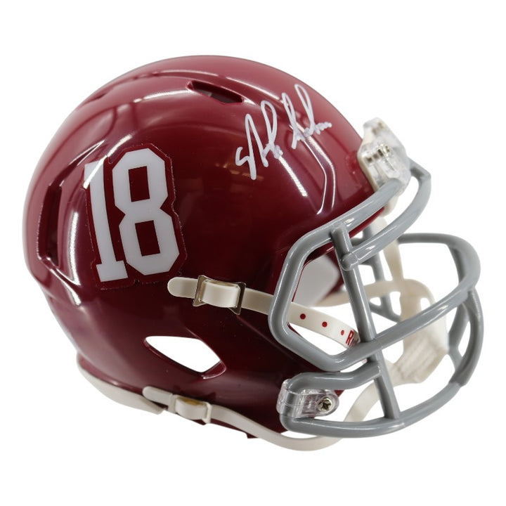 Nick Saban Autographed Alabama Crimson Tide Mini Helmet Beckett Holo Only 