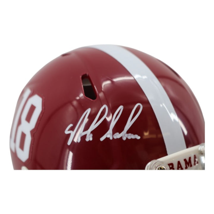 Nick Saban Autographed Alabama Crimson Tide Mini Helmet Beckett Holo Only