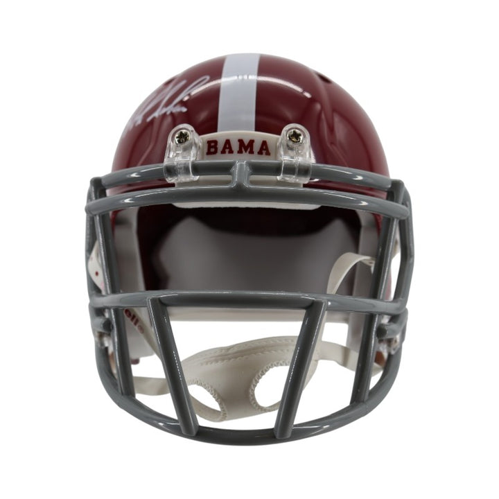 Nick Saban Autographed Alabama Crimson Tide Mini Helmet Beckett Holo Only