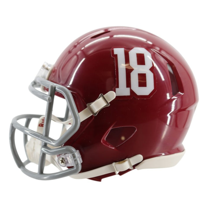 Nick Saban Autographed Alabama Crimson Tide Mini Helmet Beckett Holo Only