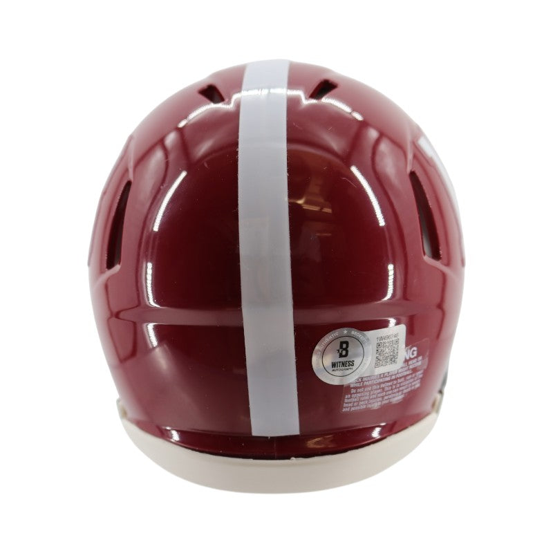 Nick Saban Autographed Alabama Crimson Tide Mini Helmet Beckett Holo Only