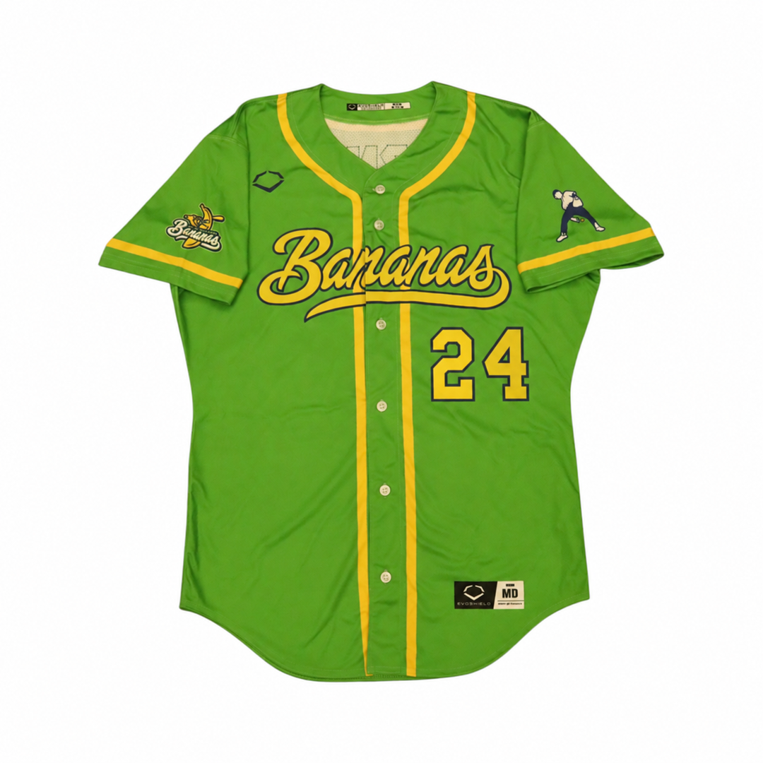 Derek Klena Savannah Bananas Game Worn June 27, 2026 Green Jersey at Oregon