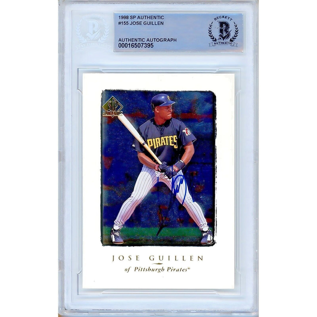 Jose Guillen Pittsburgh Pirates Signed 1998 SP Authentic Card Beckett Authentic Auto Slab