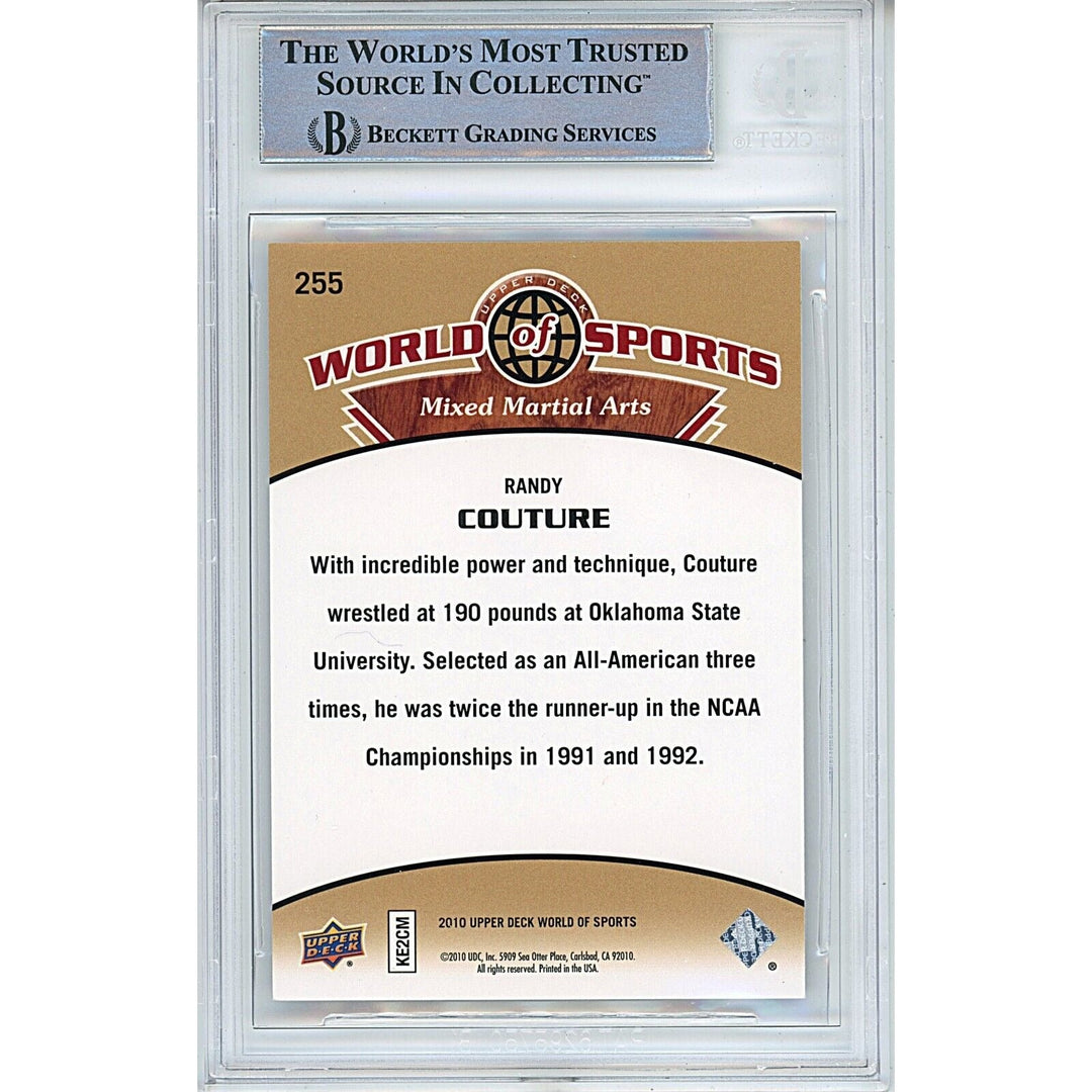 Randy Couture UFC Signed 2010 Upper Deck WOS MMA Trading Card Beckett Auth Auto Slab