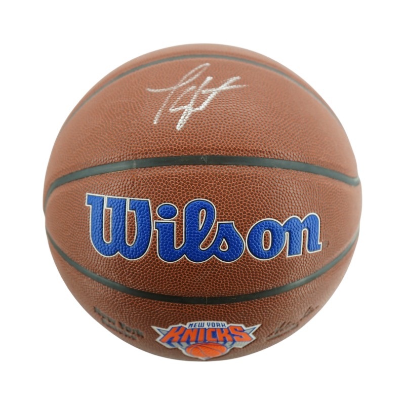 Landry Shamet New York Knicks Autographed NBA Wilson Knicks Logo Basketball CX Auth
