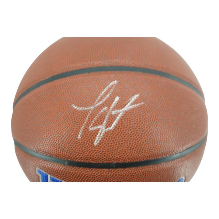 Landry Shamet New York Knicks Autographed NBA Wilson Knicks Logo Basketball CX Auth