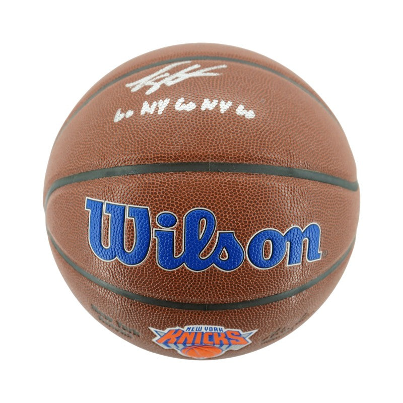 Landry Shamet New York Knicks Autographed Inscribed Go NY Go NY Go NBA Wilson Knicks Logo Basketball CX Auth