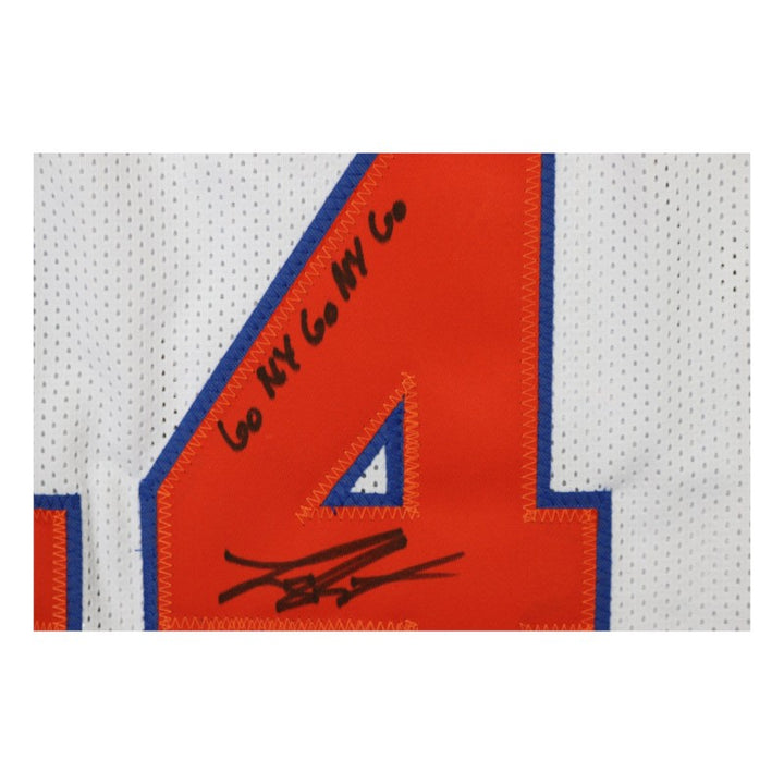 Landry Shamet New York Knicks Autographed Inscribed Go NY Go NY Go Pro Style White Jersey CX Auth