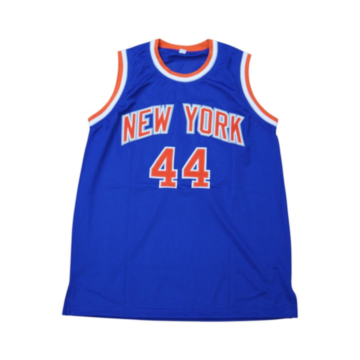 Landry Shamet New York Knicks Autographed Inscribed 26 NBA Champs Pro Style Blue Jersey CX Auth