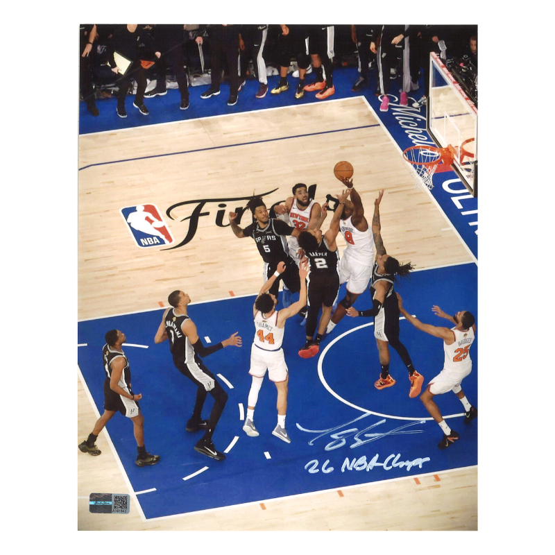Landry Shamet New York Knicks Autographed Inscribed 26 NBA Champs OG Tip Play 8x10 Photo CX Auth