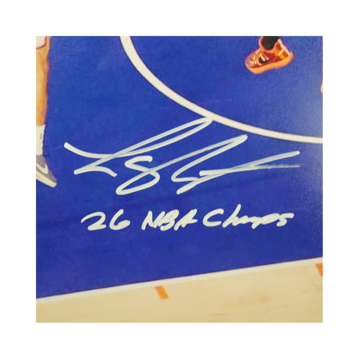 Landry Shamet New York Knicks Autographed Inscribed 26 NBA Champs OG Tip Play 16x20 Photo CX Auth