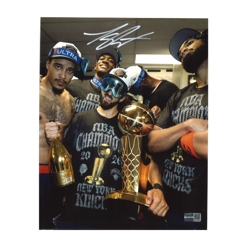 Landry Shamet New York Knicks Autographed Championship Locker Room 8x10 Photo CX Auth