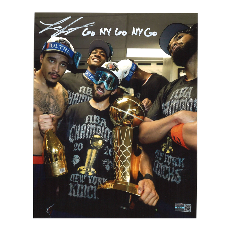Landry Shamet New York Knicks Autographed Inscribed Go NY Go NY Go Championship Locker Room 8x10 Photo CX Auth
