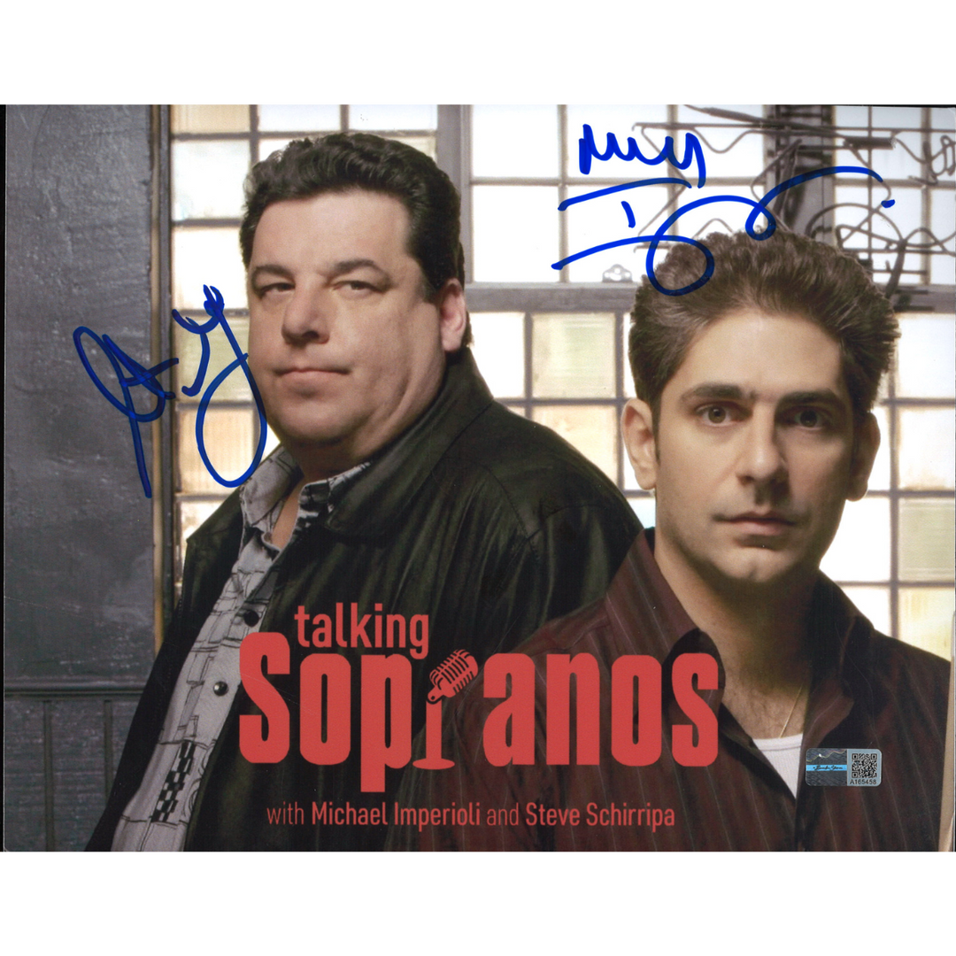 Michael Imperioli Steve Schirripa Autographed Sopranos 8x10 Photo Blue Ink (CX Auth)