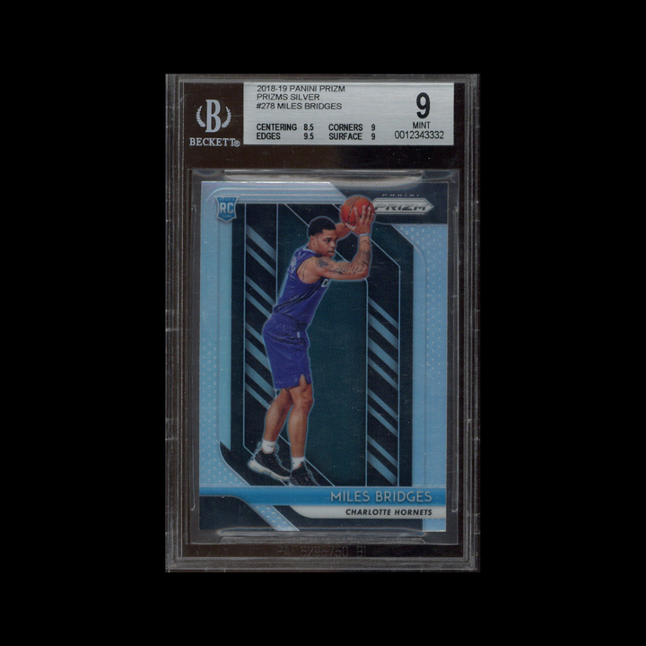 2018-19 Panini Prizm Basketball Base #278: Miles Bridges Panini Prizm Silver BGS 9 Rookie RC