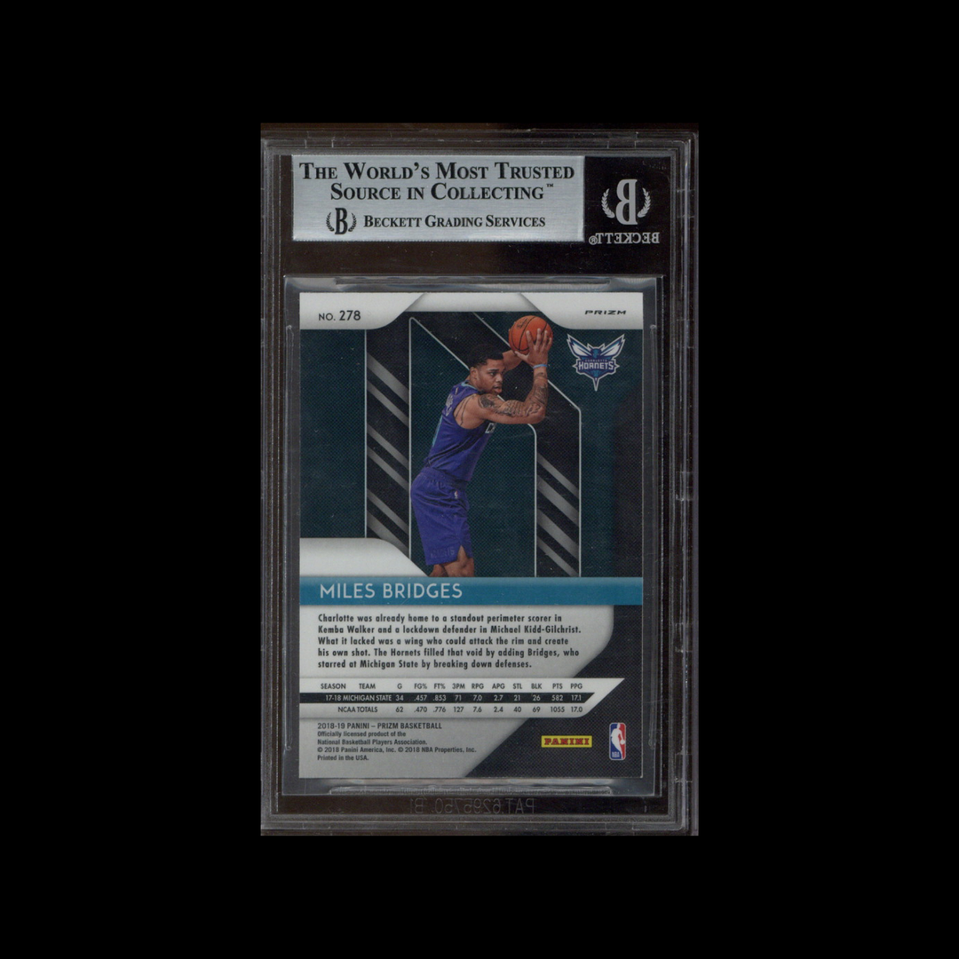 2018-19 Panini Prizm Basketball Base #278: Miles Bridges Panini Prizm Silver BGS 9 Rookie RC