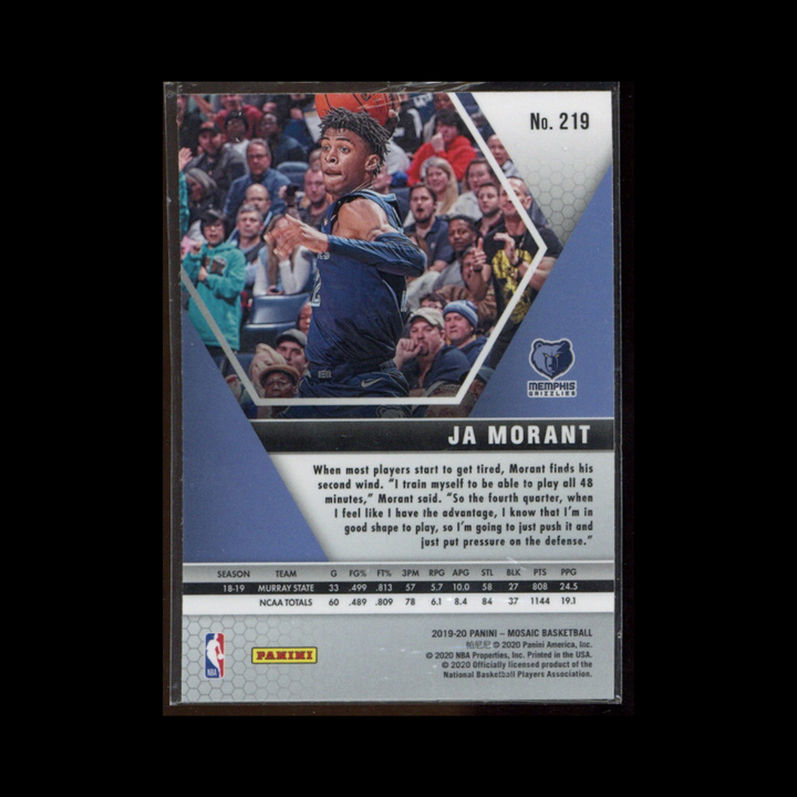 2019-20 Panini Mosaic Basketball Rookie Variations #219: Ja Morant Panini Mosaic Base