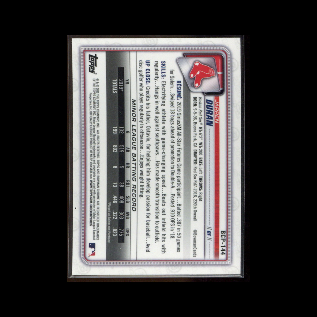 2020 Bowman Mega Box Baseball Base Chrome Mojo #BCP-144: Jarren Duran Mojo (1)