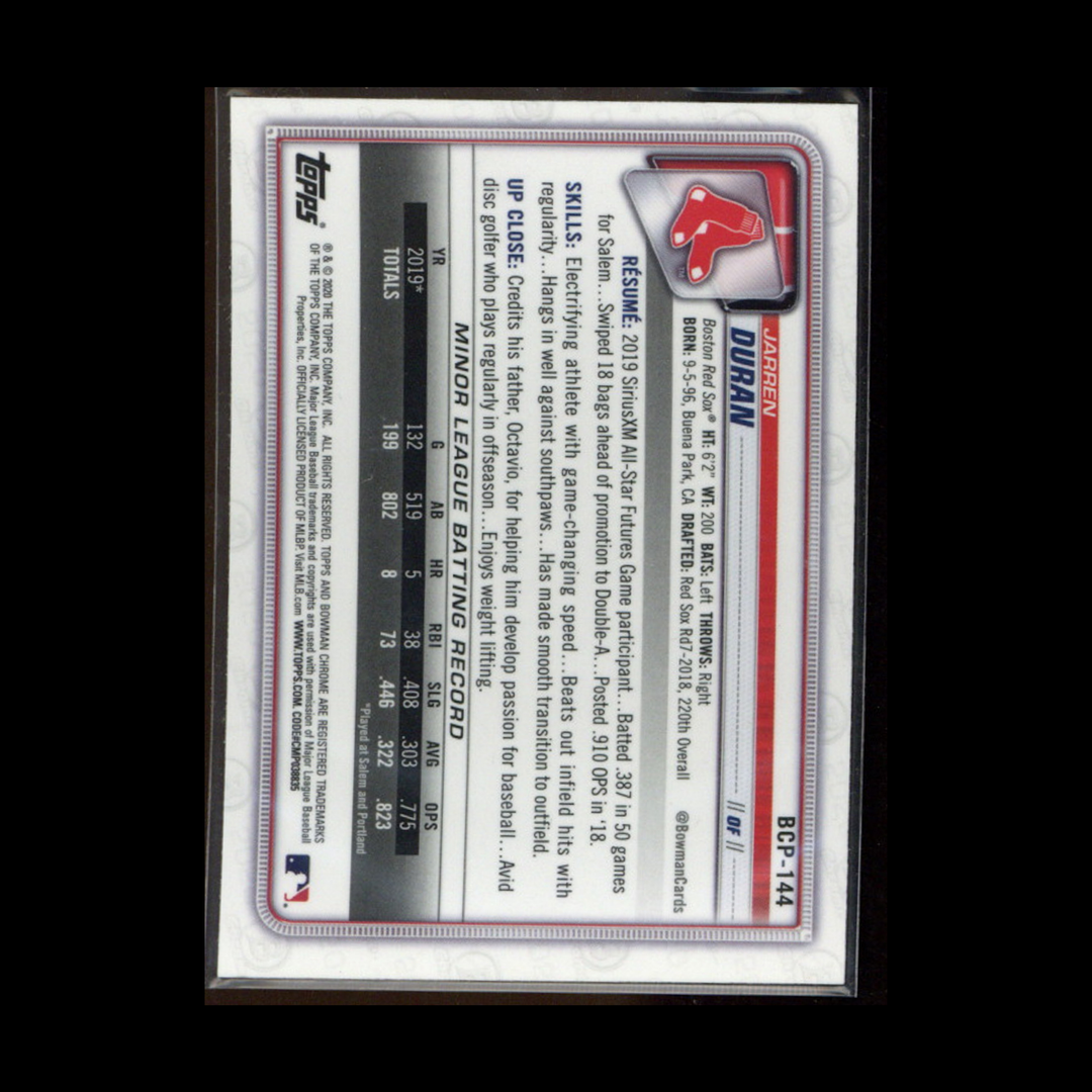 2020 Bowman Mega Box Baseball Base Chrome Mojo #BCP-144: Jarren Duran Mojo (2)