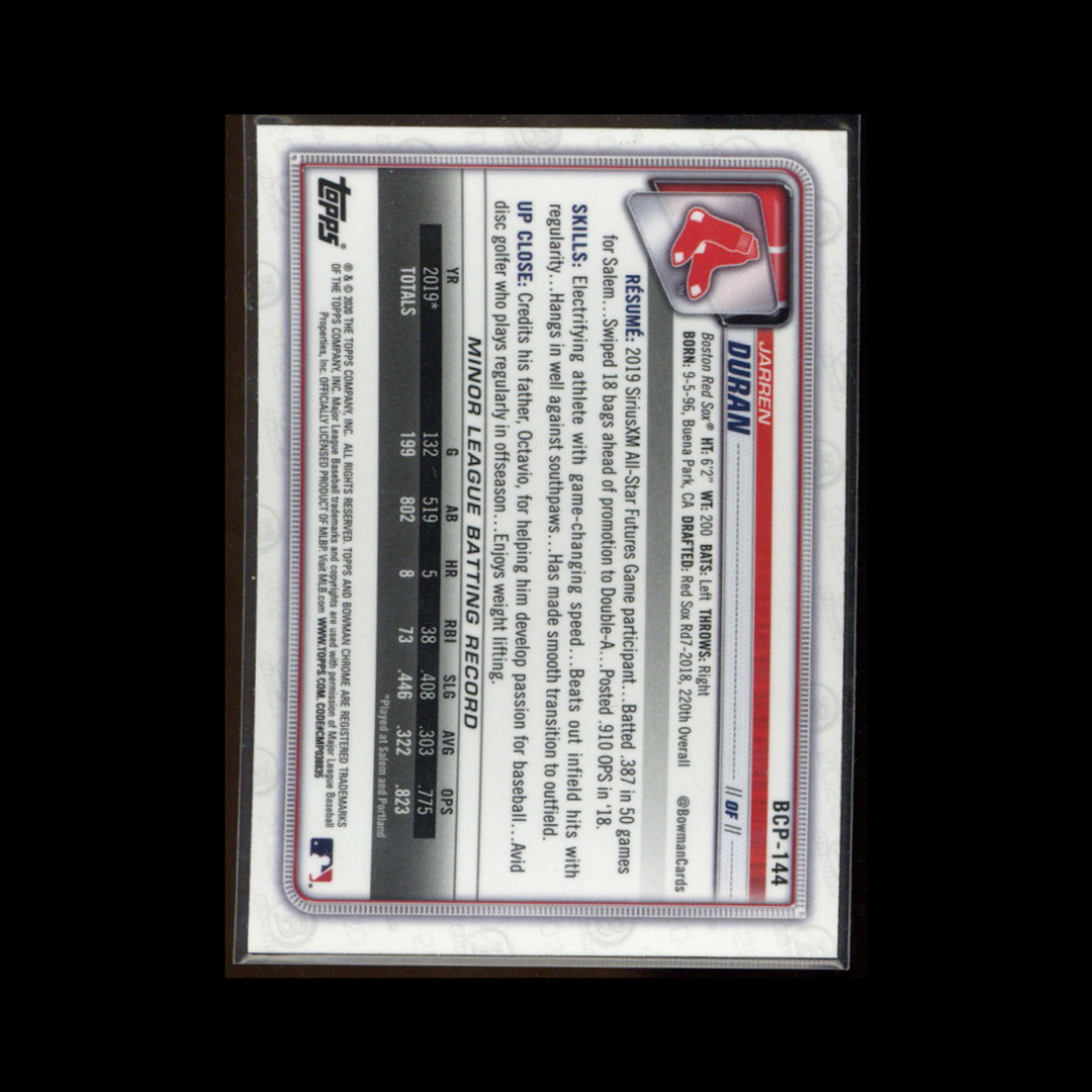 2020 Bowman Mega Box Baseball Base Chrome Mojo #BCP-144: Jarren Duran Mojo (3)