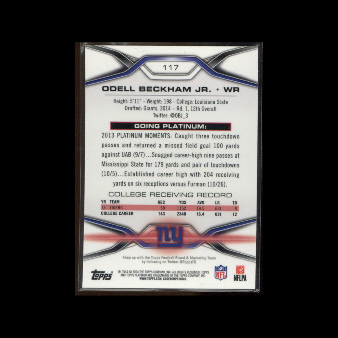 2014 Topps Platinum Football Base #117: Odell Beckham Jr. Refractor