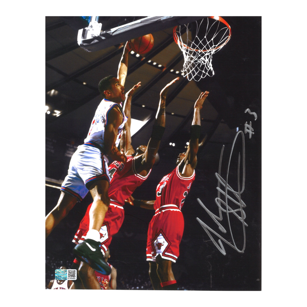 John Starks New York Knicks Autographed Signed 8x10 Dunk Photograph (CX Auth)
