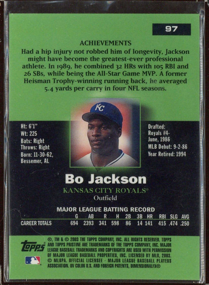 2003 Topps Pristine Bo Jackson #97 Kansas City Royals (8)