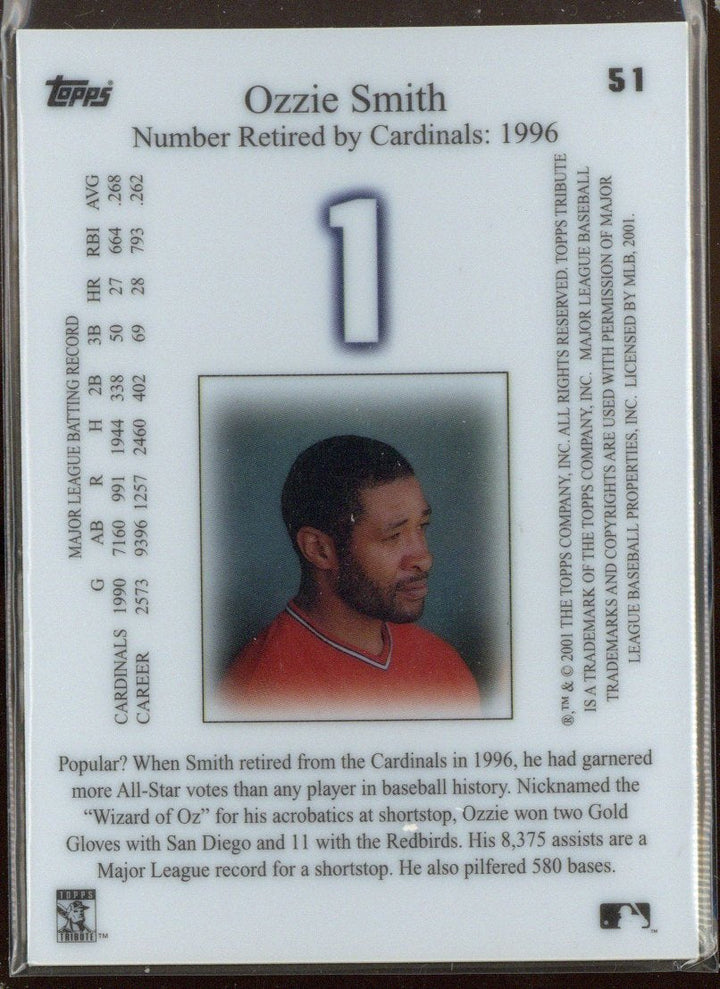 2001 Topps Tribute Ozzie Smith #51 St. Louis Cardinals (4)