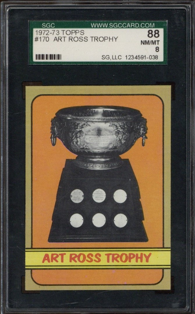 1972 Topps #170 Art Ross Trophy SGC 8